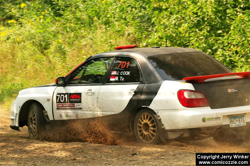 Jason Cook / Maggie Tu Subaru WRX on SS2, Thorpe Tower I.