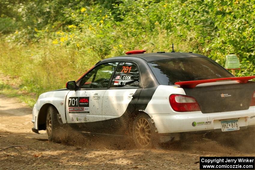 Jason Cook / Maggie Tu Subaru WRX on SS2, Thorpe Tower I.