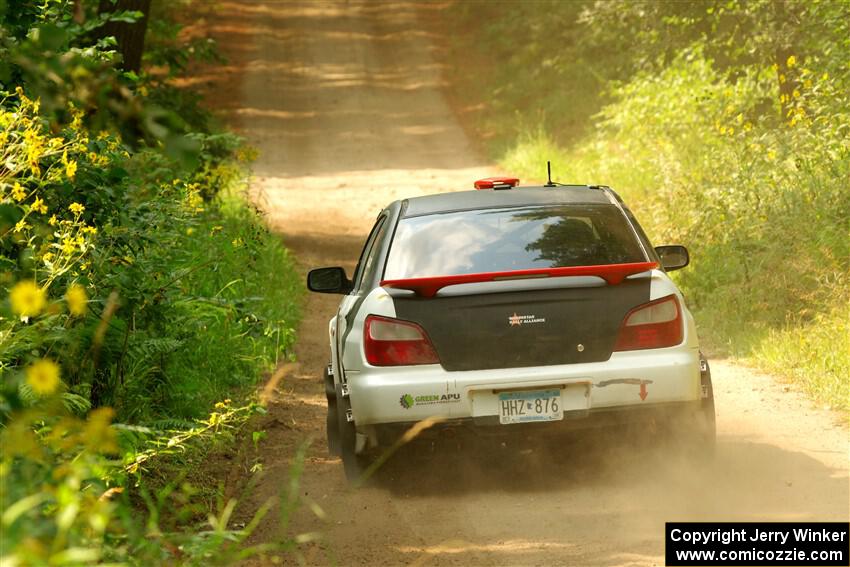 Jason Cook / Maggie Tu Subaru WRX on SS2, Thorpe Tower I.