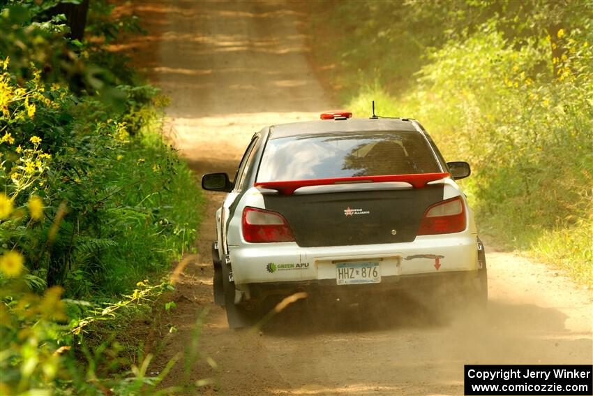 Jason Cook / Maggie Tu Subaru WRX on SS2, Thorpe Tower I.