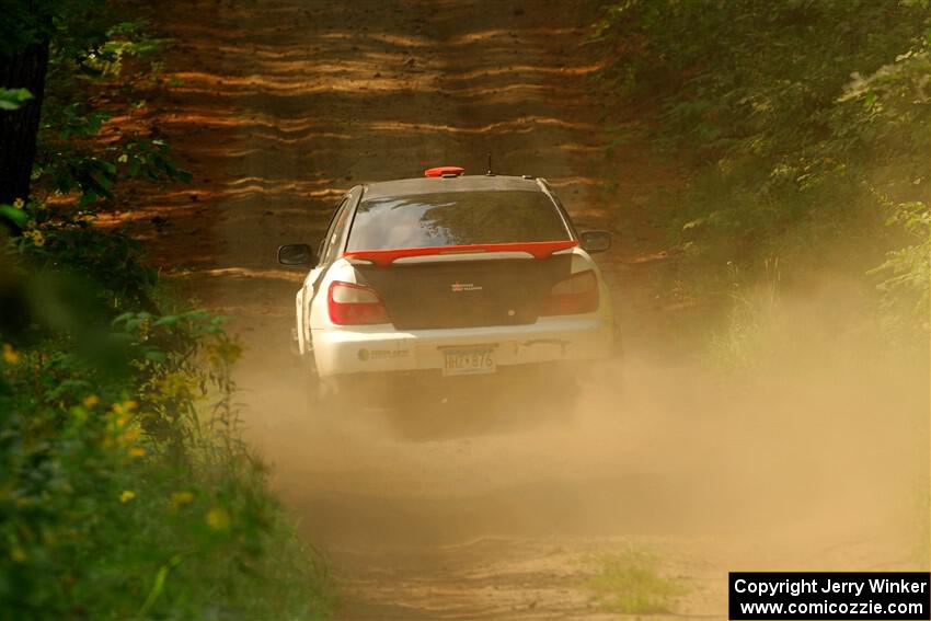 Jason Cook / Maggie Tu Subaru WRX on SS2, Thorpe Tower I.