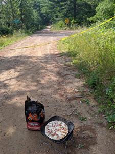 Grilling pizza between SS2, Thorpe Tower I, and SS6, Thorpe Tower II.