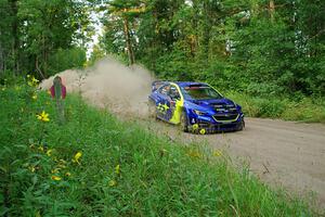 Travis Pastrana / Rhianon Gelsomino Subaru WRX ARA24 on SS6, Thorpe Tower II.