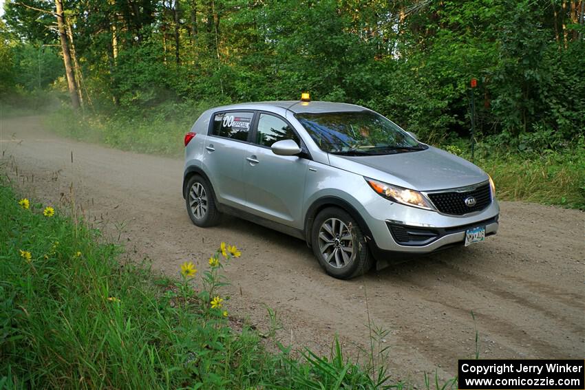 The '00' car, a Kia Sportage, on SS6, Thorpe Tower II.