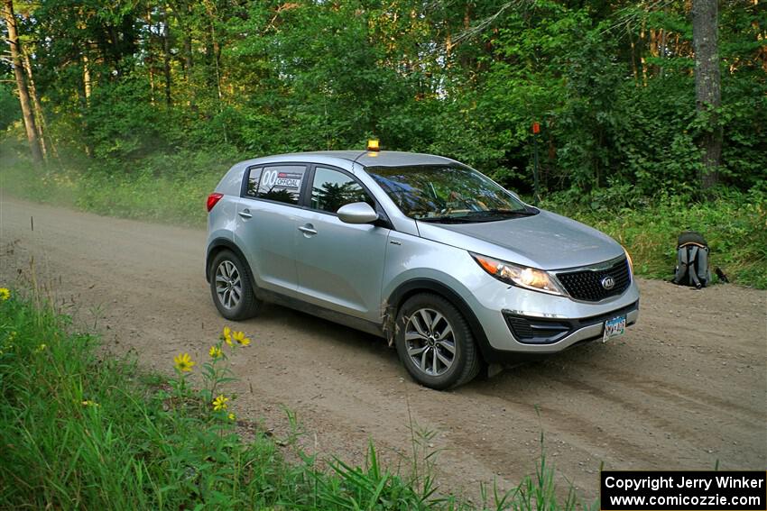 The '00' car, a Kia Sportage, on SS6, Thorpe Tower II.