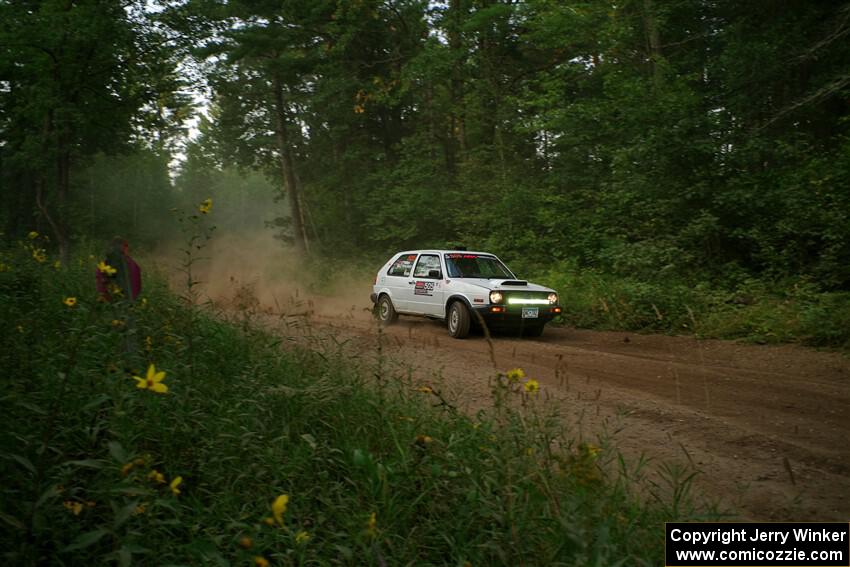 Josh Nykanen / Charlotte Himes VW GTI on SS6, Thorpe Tower II.