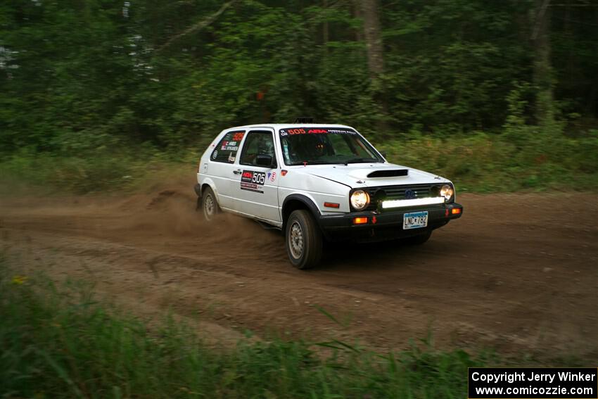 Josh Nykanen / Charlotte Himes VW GTI on SS6, Thorpe Tower II.