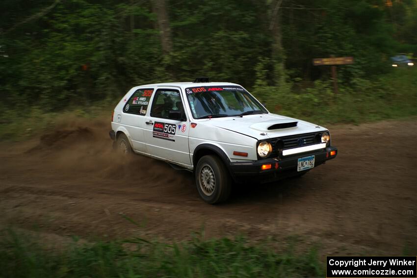 Josh Nykanen / Charlotte Himes VW GTI on SS6, Thorpe Tower II.