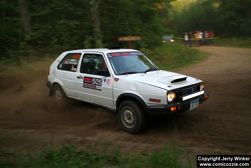 Josh Nykanen / Charlotte Himes VW GTI on SS6, Thorpe Tower II.