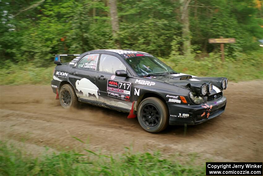 Peter Farrow / Ian Nelson Subaru WRX on SS6, Thorpe Tower II.