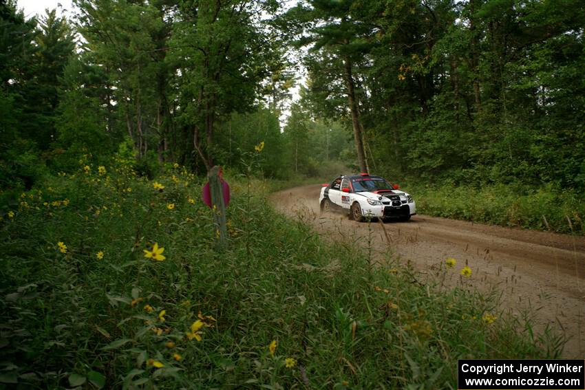 Jason Cook / Maggie Tu Subaru WRX on SS6, Thorpe Tower II.