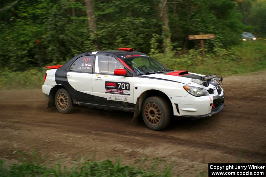 Jason Cook / Maggie Tu Subaru WRX on SS6, Thorpe Tower II.