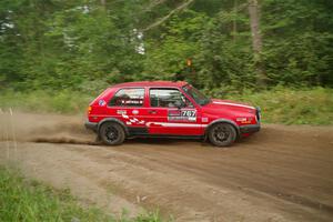 Nino Ortega / Boyd Smith VW GTI nearly makes a wrong turn on SS6, Thorpe Tower II.