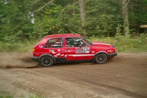 Nino Ortega / Boyd Smith VW GTI nearly makes a wrong turn on SS6, Thorpe Tower II.