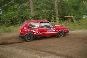 Nino Ortega / Boyd Smith VW GTI nearly makes a wrong turn on SS6, Thorpe Tower II.