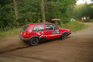 Nino Ortega / Boyd Smith VW GTI nearly makes a wrong turn on SS6, Thorpe Tower II.