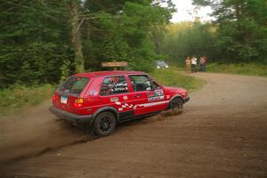 Nino Ortega / Boyd Smith VW GTI nearly makes a wrong turn on SS6, Thorpe Tower II.