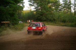 Nino Ortega / Boyd Smith VW GTI comes to a stop after making a wrong turn on SS6, Thorpe Tower II.