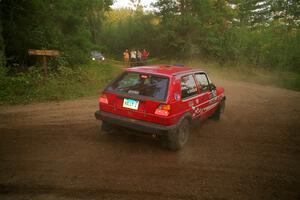 Nino Ortega / Boyd Smith VW GTI comes to a stop after making a wrong turn on SS6, Thorpe Tower II.