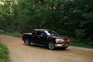 A Ford F-150 pickup sweeps SS7, Refuge II.