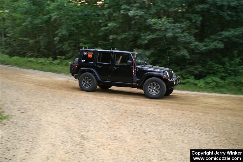 A Jeep Wrangler Rubicon sweeps SS7, Refuge II.