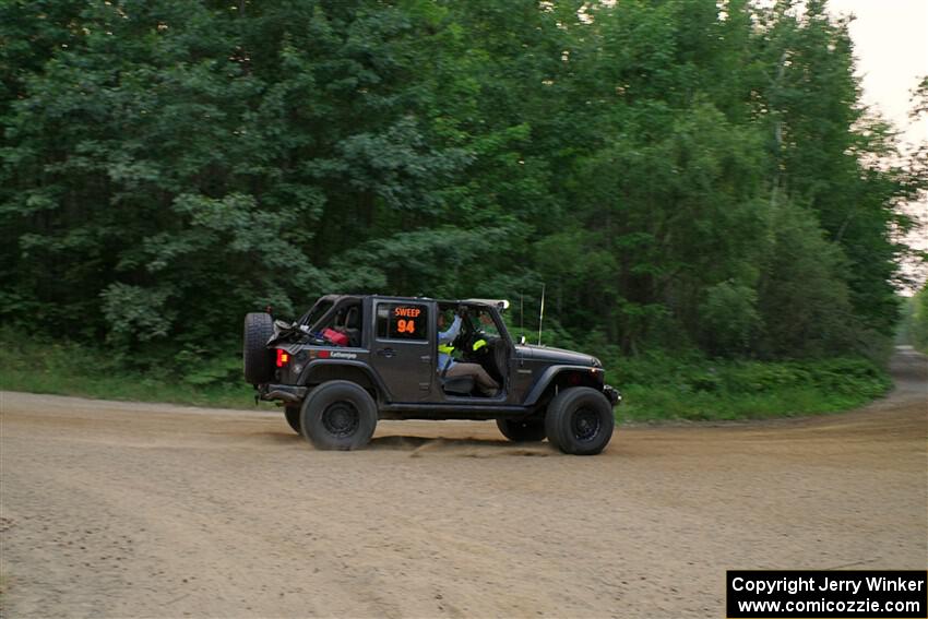 A Jeep Wrangler sweeps SS7, Refuge II.