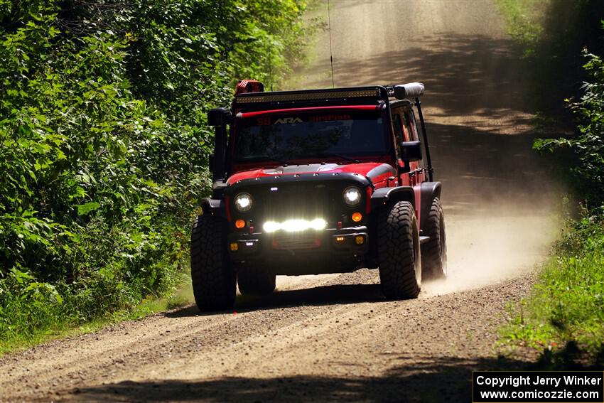 A Jeep Wrangler sweeps SS13, Anchor-Mattson I.