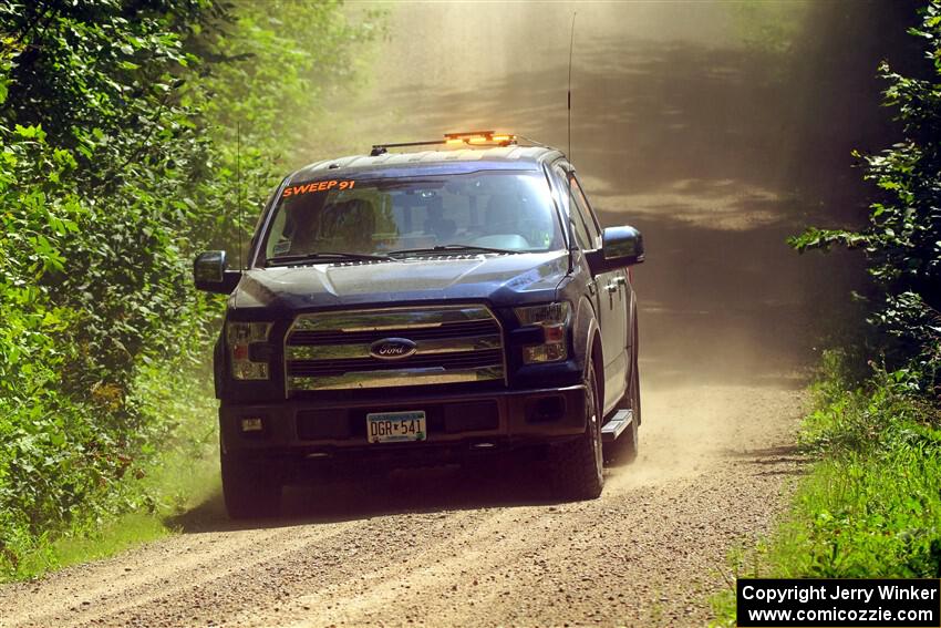 A Ford F-150 pickup sweeps SS13, Anchor-Mattson I.