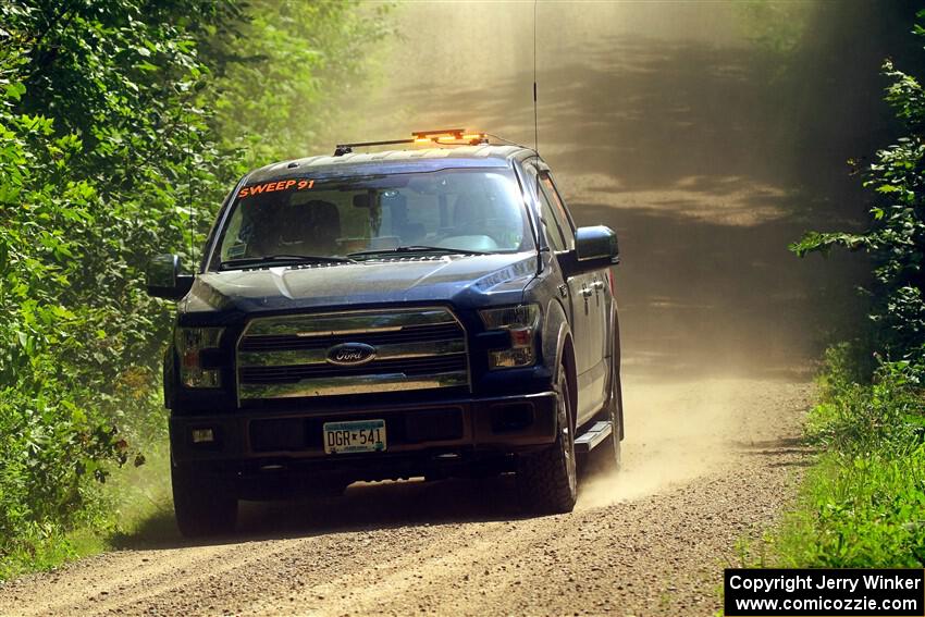 A Ford F-150 pickup sweeps SS13, Anchor-Mattson I.