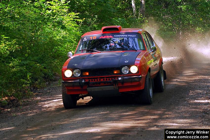 Mike Hurst / Randall Short Ford Capri on SS14, Otterkill II.