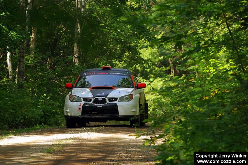 Jason Cook / Maggie Tu Subaru WRX on SS14, Otterkill II.