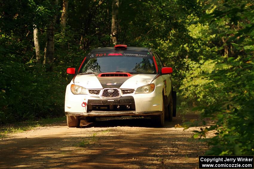 Jason Cook / Maggie Tu Subaru WRX on SS14, Otterkill II.