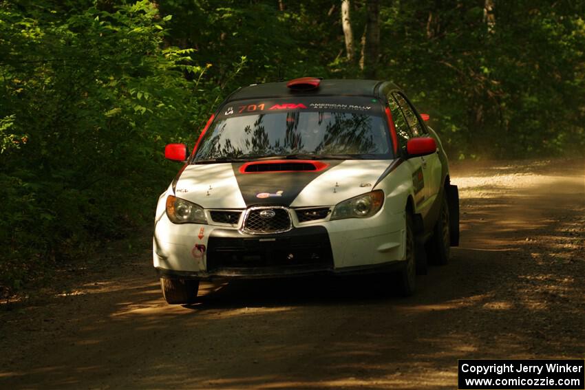 Jason Cook / Maggie Tu Subaru WRX on SS14, Otterkill II.