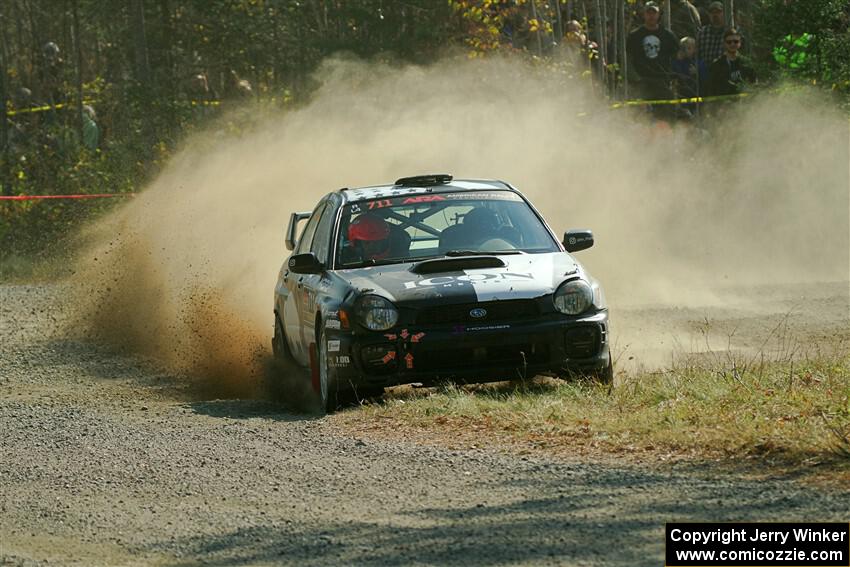 John Farrow / Michael Farrow Subaru WRX on SS1, Al's Playground I.