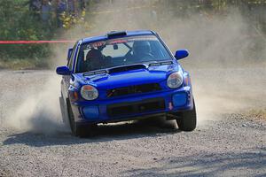 Jimmy Pelizzari / Kate Stevens Subaru WRX on SS1, Al's Playground I.