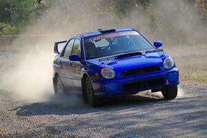 Jimmy Pelizzari / Kate Stevens Subaru WRX on SS1, Al's Playground I.