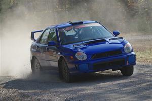 Jimmy Pelizzari / Kate Stevens Subaru WRX on SS1, Al's Playground I.