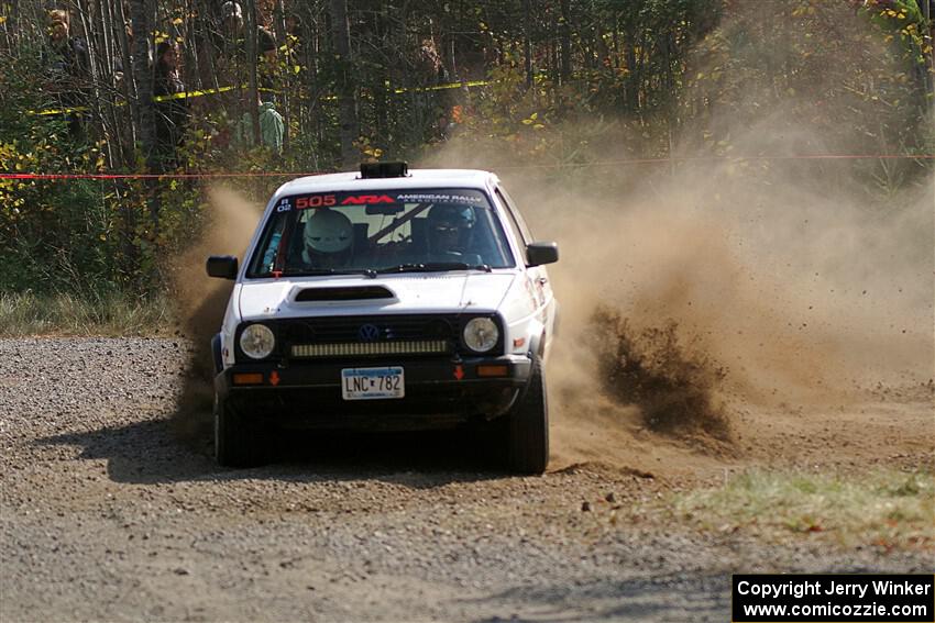 Josh Nykanen / Charlotte Himes VW GTI on SS1, Al's Playground I.