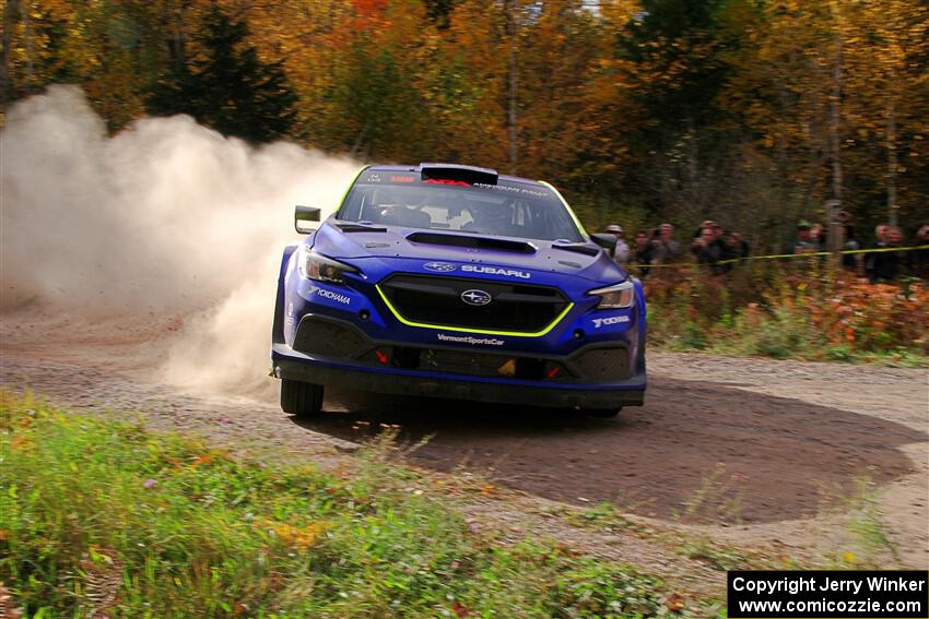 Travis Pastrana / Rhianon Gelsomino Subaru WRX ARA24 on SS5, Far Point I.