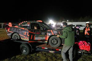 Gabe Jacobsohn / Jason Hack Subaru WRX STi at Sidnaw service after day one.