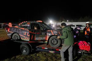 Gabe Jacobsohn / Jason Hack Subaru WRX STi at Sidnaw service after day one.