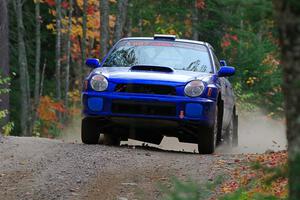 Jimmy Pelizzari / Kate Stevens Subaru WRX on SS10, Al's Playground II.