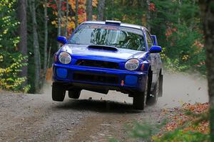 Jimmy Pelizzari / Kate Stevens Subaru WRX on SS10, Al's Playground II.