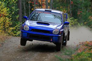 Jimmy Pelizzari / Kate Stevens Subaru WRX on SS10, Al's Playground II.