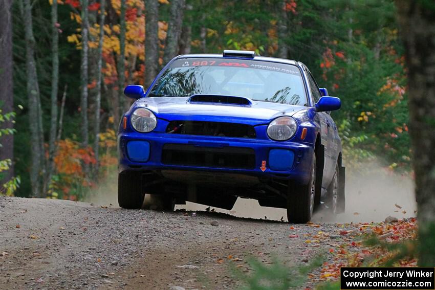 Jimmy Pelizzari / Kate Stevens Subaru WRX on SS10, Al's Playground II.