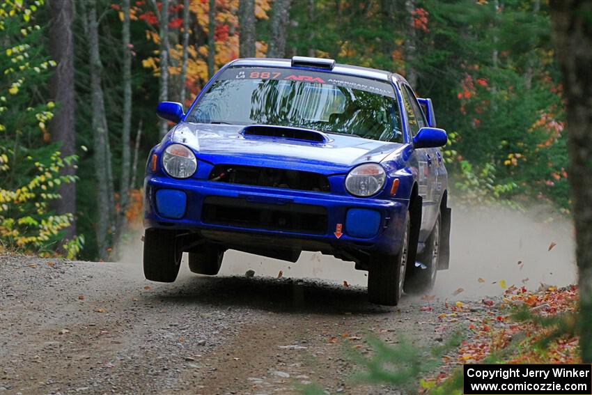 Jimmy Pelizzari / Kate Stevens Subaru WRX on SS10, Al's Playground II.