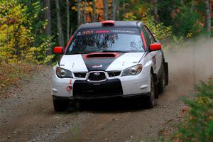 Jason Cook / Maggie Tu Subaru WRX on SS10, Al's Playground II.