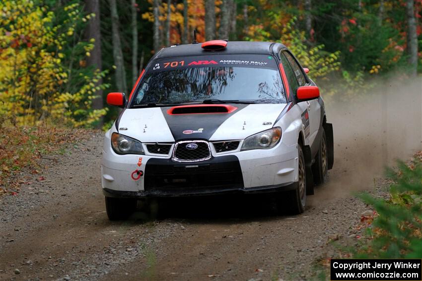 Jason Cook / Maggie Tu Subaru WRX on SS10, Al's Playground II.