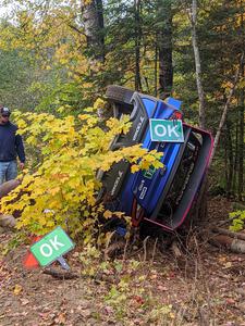 Lia Block / Keaton Williams Subaru WRX ARA24 had a big off on SS10, Al's Playground II.