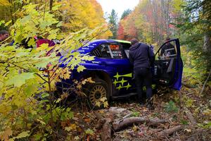 Lia Block / Keaton Williams Subaru WRX ARA24 had a big off on SS10, Al's Playground II.